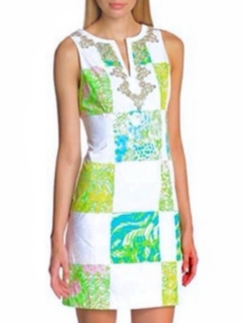 Lilly Pulitzer Janice Shift Dress in the Lioness Patchwork print size 0